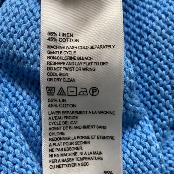 Tommy Bahama Drop Sleeves Marled Blue White Sweater - Picture 6 of 7